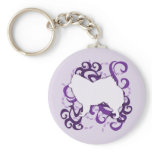 Purple Swirl American Eskimo Dog keychains
