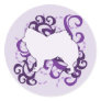 Purple Swirl American Eskimo Dog Round Sticker