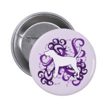 Purple Swirl Black & Tan Coonhound Button