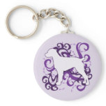 Purple Swirl Brittany Spaniel keychains