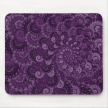 Purple Swirl Fractal Pattern Mousepad