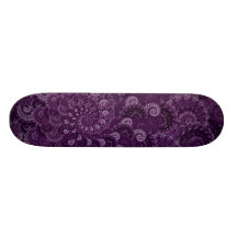 Purple Swirl Fractal Pattern Skateboard Deck