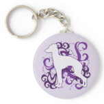 Purple Swirl Italian Greyhound keychains