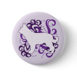 Purple Swirl Picardy Shepherd Pinback Button