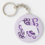 Purple Swirl Siberian Husky Key Chains