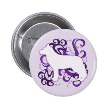 Purple Swirl Siberian Husky Pinback Button
