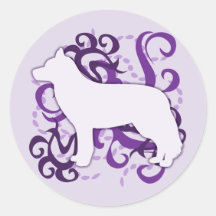 Purple Swirl Siberian Husky Sticker