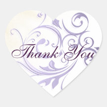 Purple Swirl Thank You Sticker/Seal