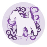 Purple Swirl Wire Fox Terrier stickers