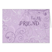 Purple Swirls Friend Bridesmaid Invitation Card