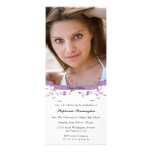 Purple swirls graduation photo party announcement