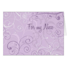 Purple Swirls Niece Thank You Flower Girl Card