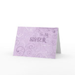Purple Swirls Sister Maid of Honour Invitation Car