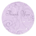 Purple Swirls Thank You Envelope Seals Sticker