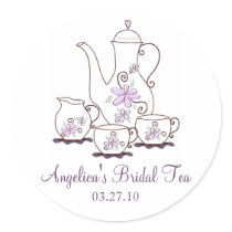 Purple Tea Set Bridal Tea Stickers