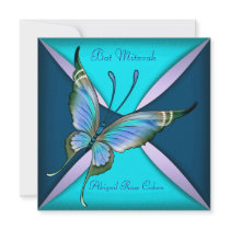 Purple Teal Blue Butterfly Bat Mitzvah