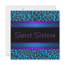 Purple Teal Leopard Sweet 16 Birthday Party