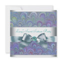 Purple Teal Peacock Paisley Sweet 16 Party invitations