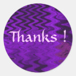 Purple Thanks ! Round Stickers