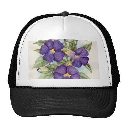 Purple Tropical Flower Painting - Multi Trucker Hat