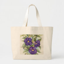 Purple Tropical Flower Painting - Multi Tote Bag