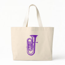 Purple Tuba Tote Bag