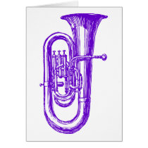 Purple Tuba Greeting Card