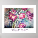 Purple Tulip Watercolor Fine Art Print
