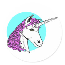 Purple Unicorn Stickers