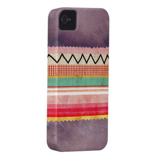 Purple Unique zig zag fun Case-Mate iPhone 4 Case