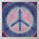 Purple Urple Peace Sign Tie Dye posters