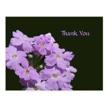 Purple Verbena Floral Thank You Postcard