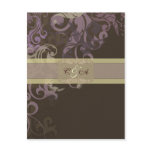 Purple Victoria Wedding reception card invitations