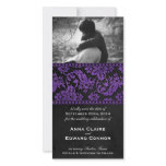 Purple Vintage Damask Lace Save the Date photo cards