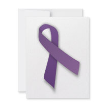 Purple Violence and Abuse Prevention Ribbon Personalized Announcements