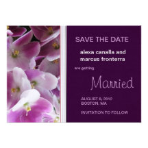 Purple Violet Wedding Save the Date Card Custom Announcements