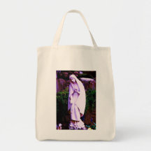 Purple Virgin Mary Statue Canvas Bag