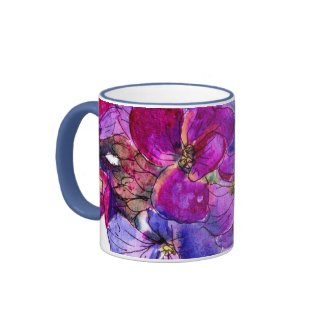 Purple Wallflower Ringer Mug