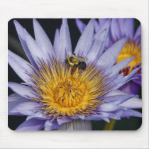 Purple Water Lily Bee Mousepad