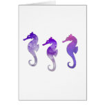 Purple Watercolor Seahorses Greeting Card