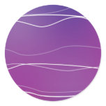 Purple Waves Round Sticker