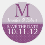 Purple Wedding Invitation Envelope Seal Monogram Sticker