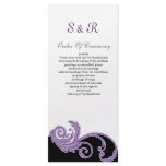 purple Wedding program rack cards