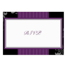 Purple Wedding RSVP Response Small Card Business Card Templates
