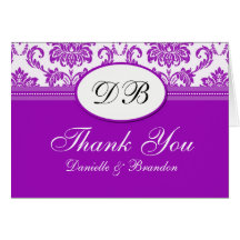Purple Wedding Thank You Card