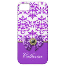 Purple white damask girls name