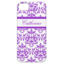 Purple white damask girls name