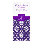 Purple White Damask Wedding Program Custom Announcement
