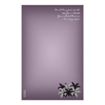 Purple & White Lillies Customised Stationery