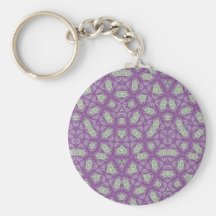 Purple & White Pattern Keychains